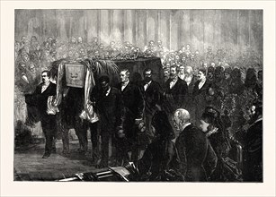 FUNERAL OF DR. LIVINGSTONE IN WESTMINSTER ABBEY, LONDON, UK, 1874