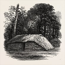 FACSIMILE OF THE HUT BUILT FOR DR. LIVINGSTONE TO DIE IN. 1874