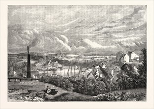 VIEW OF MILFORD HAVEN FROM HAKIN. FROM A PAINTING BY MR WEHNART, 1860
