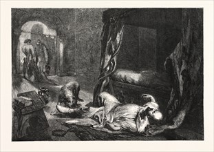 "THE DEATH OF WILLIAM THE CONQUEROR," DRAWN BY J. GILBERT, 1861