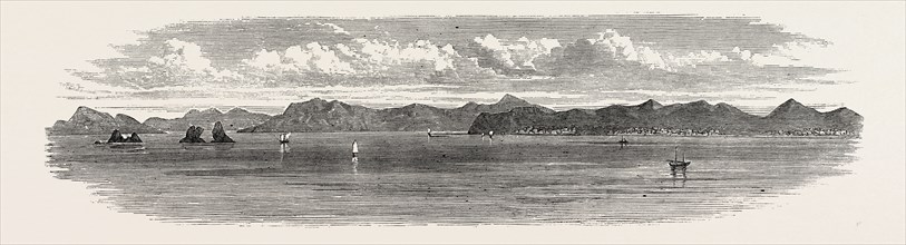 THE INLAND SEA OF JAPAN: THE BINGO NADA, WITH YOSIMA ISLAND AND VILLAGES. 1868