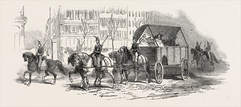 THE REVOLUTION IN FRANCE: WAGGON FOR THE WOUNDED, 1851