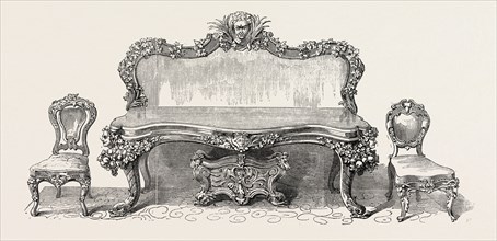 SIDEBOARD AND CHAIRS. BY MESSRS. HUNTER. 1851