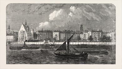 VISIT OF THE PRINCE OF WALES TO THE MIDDLE TEMPLE: GENERAL VIEW OF THE TEMPLE FROM THE RIVER, 1861