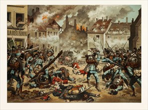 STREET FIGHT IN BAZEILLES ON THE FIRST OF SEPTEMBER, 1870. The Franco-Prussian War or Franco-German