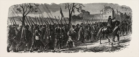 Franco-Prussian War: The French 66th regiment on the march to Forbach, a commune in the Moselle