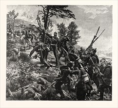Franco-Prussian War: Attack on the Spicheren mountain led by General Francois on 6 August 1870,