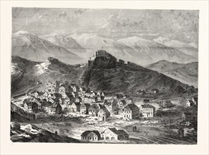 Franco-Prussian War: City and fortress of Belfort after the handover on 18 February 1871. From left