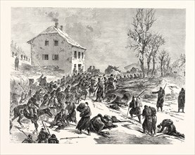 Franco-Prussian War: Disarmament of Bourbaki troops at Verrieres on February 1, 1871, Switzerland