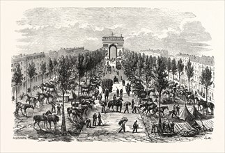 Franco-Prussian War: artillery and cavalry camp on the Avenue of the great army, France