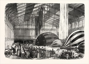 Franco-Prussian War: The manufacture of Godard's balloon in the railway station of Orleans, France