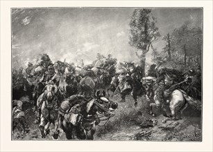 Franco-Prussian War: Episode from the battle of Vionville. After the painting by Th Rocholl. France