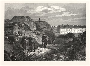 Franco-Prussian War: Inside view of Fort Nogent outside Paris after occupation by Wurttemberg