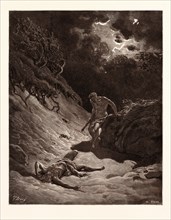 THE DEATH OF ABEL, BY Gustave Doré. Dore, 1832 - 1883, French. Engraving for the Bible. Art,
