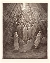 THE ANGELS IN THE PLANET MERCURY, BY Gustave Doré. Dore, 1832 - 1883, French. Engraving for