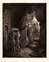 THE BURIAL OF SARAH, BY Gustave Doré. Dore, 1832 - 1883, French. Engraving for the Bible. Wood