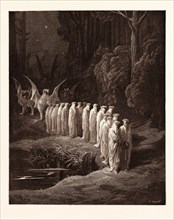THE PROCESSION OF THE ELDERS, BY Gustave Doré.  Dore, 1832 - 1883, French. Engraving for the