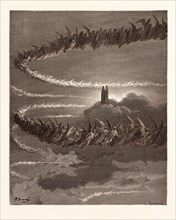 THE SPIRITS IN JUPITER, BY Gustave Doré. Gustave Dore, 1832 - 1883, French. Engraving for the