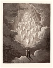 THE VISION OF THE GOLDEN LADDER, BY Gustave Doré. Gustave Dore, 1832 - 1883, French. Engraving for