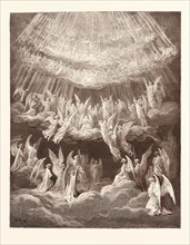 THE HEAVENLY CHOIR, BY Gustave Doré. Gustave Dore, 1832 - 1883, French. Engraving for Paradiso by