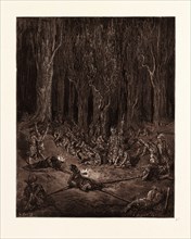 CHACTAS A CAPTIVE, BY GUSTAVE DORE. Chactas captured by Muscogulges and Siminoles. Dore, 1832 -