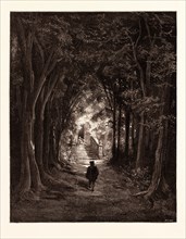THE APPROACH TO THE ENCHANTED PALACE, BY Gustave Doré. Dore, 1832 - 1883, French. Engraving for the