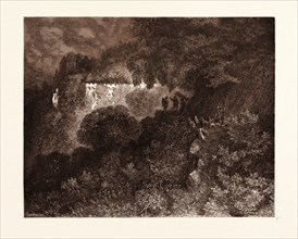 THE PALACE OF SLEEP, BY GUSTAVE DORE. Dore, 1832 - 1883, French. Engraving for Charles Perrault