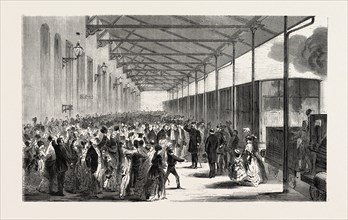 FRANCO-PRUSSIAN WAR: RECEPTION OF THE ROYAL PRINCE OF PRUSSIA ON THE RAILWAY STATION OF LEIPZIG