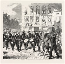 FRANCO-PRUSSIAN WAR: DEPARTURE OF BERLIN OF THE REGIMENT GRENADIERS GUARD 1870