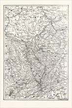 FRANCO-PRUSSIAN WAR: MAP OF ALSACE AND LORRAINE, COUNTIES GIVEN TO THE GERMAN EMPIRE 1870