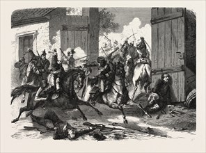 FRANCO-PRUSSIAN WAR: GERMAN CAVALRY ATTACKED BY THE FRENCH, AT NIEDERBRONN, 1870