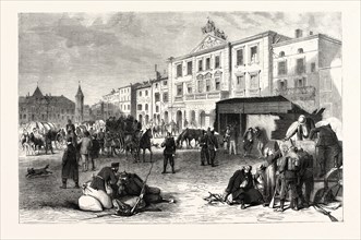FRANCO-PRUSSIAN WAR: THE MARKET PLACE AND THE CITY OF PONT-A-MOUSSON, 19 AUGUST 1870