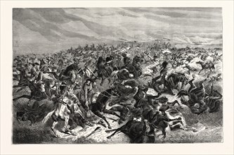 FRANCO-PRUSSIAN WAR: RAPID FIRE OF THE PRUSSIAN INFANTRY RIDERS AGAINST THE FRENCH CAVALRY, THE
