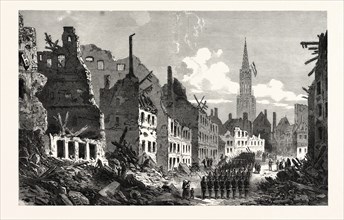 FRANCO-PRUSSIAN WAR:  RUE DES PIERRES, STRASBOURG, Sunday, Oct. 2, AFTER THE SURRENDER 1870