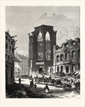 FRANCO-PRUSSIAN WAR: LIBRARY OF STRASBOURG, DESTROYED BY THE BOMBING 1870
