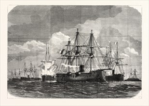 FRANCO-PRUSSIAN WAR: BLOCKADE OF THE BALTIC SEA, Armored FRENCH FLEET NEAR HELGOLAND, 11 AUGUST