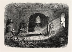 FRANCO-PRUSSIAN WAR: DAMAGE IN THE CHURCH OF PEROUSE NEAR BELFORT