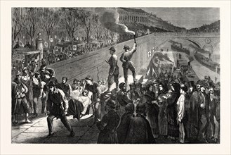 FRANCO-PRUSSIAN WAR: ARRIVAL OF FRENCH WOUNDED AT THE QUAI DE LA MEGISSERIE, January 19, 1871