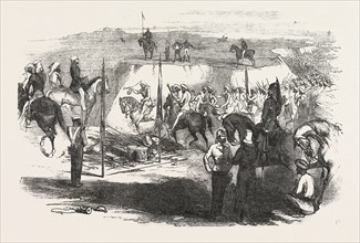 THE SIKH CAVALRY DELIVELING UP THEIR ARMS AT RAWUL PINDEE, MARCH 14, 1849