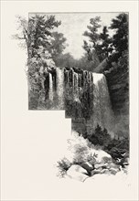 WEBSTER'S FALLS, CANADA, NINETEENTH CENTURY ENGRAVING