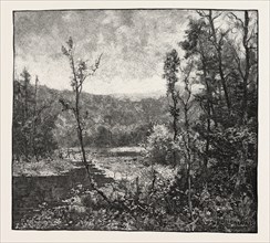 AMONG THE MOUNTAINS NEAR OWEN SOUND, CANADA, NINETEENTH CENTURY ENGRAVING
