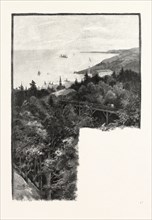 THE LOWER ST. LAWRENCE AND THE SAGUENAY, TADOUSSAC, CANADA, NINETEENTH CENTURY ENGRAVING