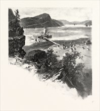 THE LOWER ST. LAWRENCE AND THE SAGUENAY, HA-HA BAY, CANADA, NINETEENTH CENTURY ENGRAVING