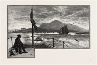 ST. ANDREWS AND MT. CHAMCOOK, CANADA, NINETEENTH CENTURY ENGRAVING