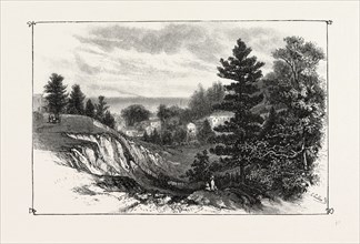 NEW BRUNSWICK, ON THE BAY CHALEURS, CANADA, NINETEENTH CENTURY ENGRAVING