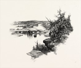 NEW BRUNSWICK, LOOKING UP SOUTH-WEST MIRAMICHI, CANADA, NINETEENTH CENTURY ENGRAVING