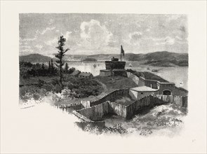 NOVA SCOTIA, HALIFAX FROM YORK REDOUBT, CANADA, NINETEENTH CENTURY ENGRAVING