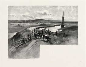 NOVA SCOTIA, DYKE LANDS, CANADA, NINETEENTH CENTURY ENGRAVING