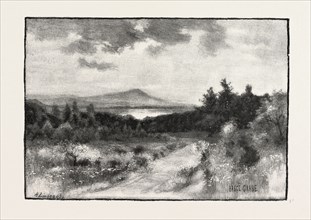 NOVA SCOTIA, LAKE CATALONE, CANADA, NINETEENTH CENTURY ENGRAVING