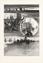 PRINCE EDWARD ISLAND, MACKEREL FISHING, CANADA, NINETEENTH CENTURY ENGRAVING